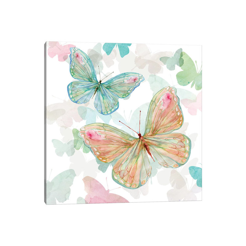 Asbury Garden Butterflies II by Carol Robinson - Print on Canvas, Wrapped Canvas, 66.04 cm H x 66.04 cm W x 1.91 cm D