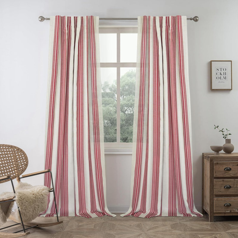 Rideaux semi-transparents avec passe-tringle Chris, L 52 po x L 84 po, Rouge