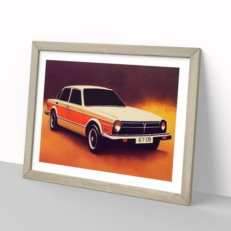Classic Car - Framed Print, 46cm H x 64cm W x 2cm D, Oak Framed