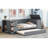 Daybed With Storage Arms, Trundle And Charging Station-1463909778