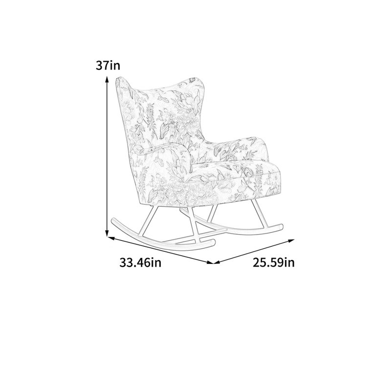 Ergonomically designed jacquard rocking chair