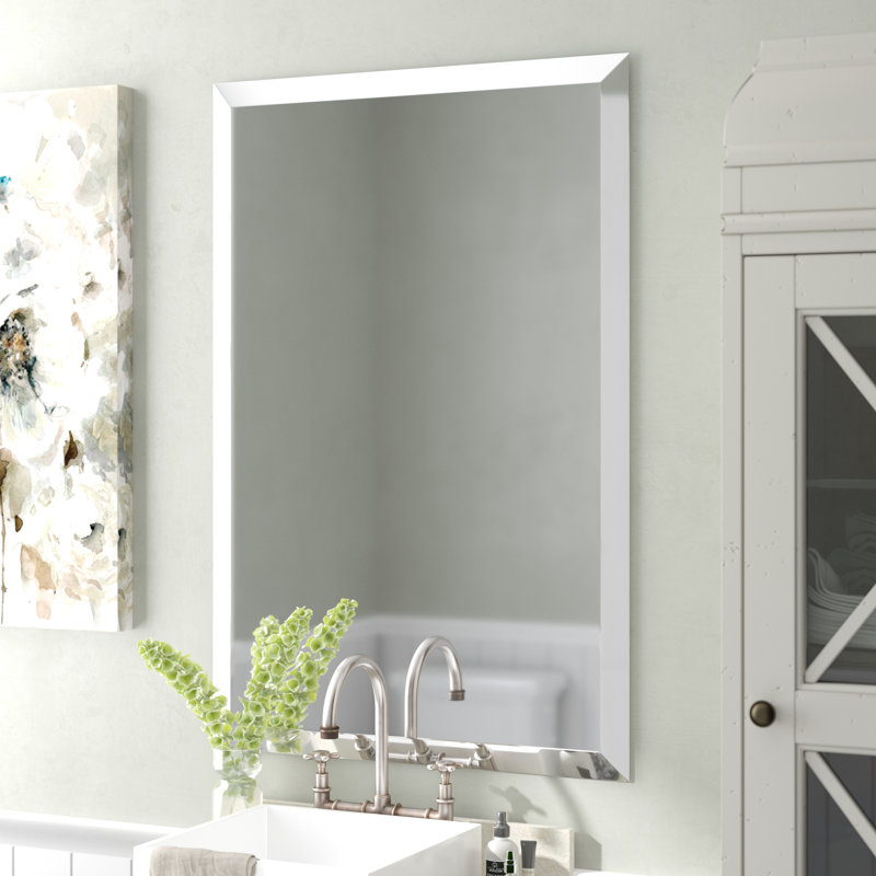 Wood Wall Mirror, 16" H x 26" W, Horizontal