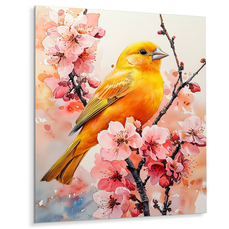 Junhee - oiseau, art mural en métal, reproduction d'art moderne en métal, H 20 po x l 12 po