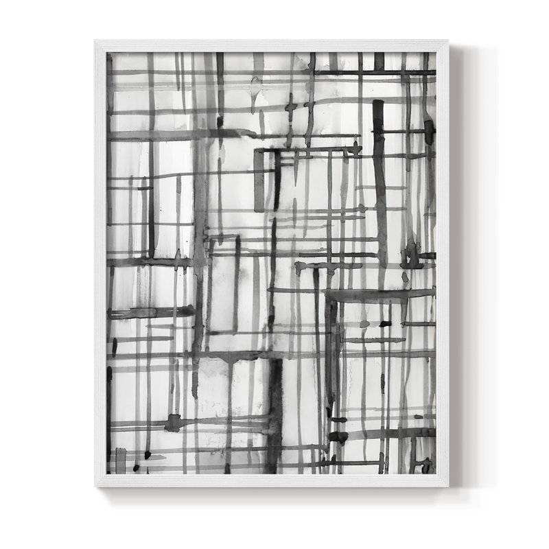 Line Meditation II, reproduction encadrée - bois massif, H 10 po x l 8 po, Blanc
