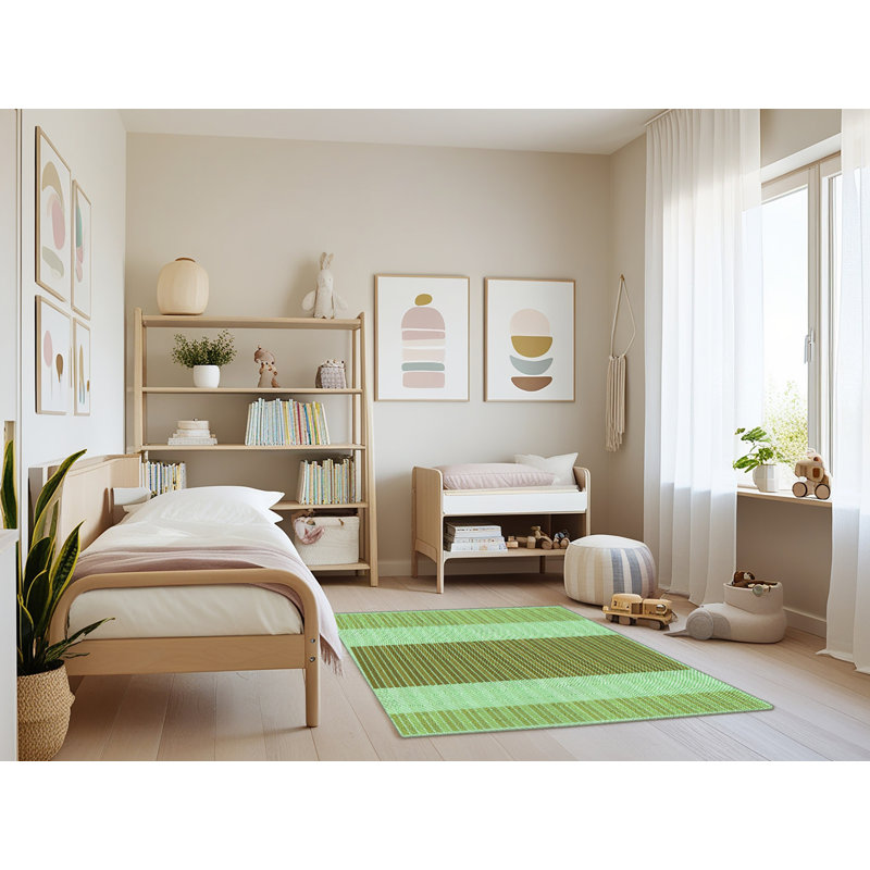Striped Indoor Rug, Rectangle 4' x 6'