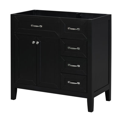 36" Bathroom vanity base MDF Board Bathroom Cabinet with Drawers(No Sink)