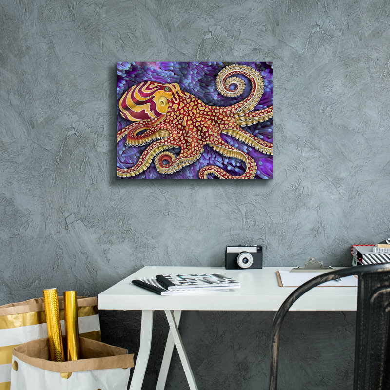  «Octopus 2» par Tim Jeffs, art mural sur toile, H 12 po x l 16 po