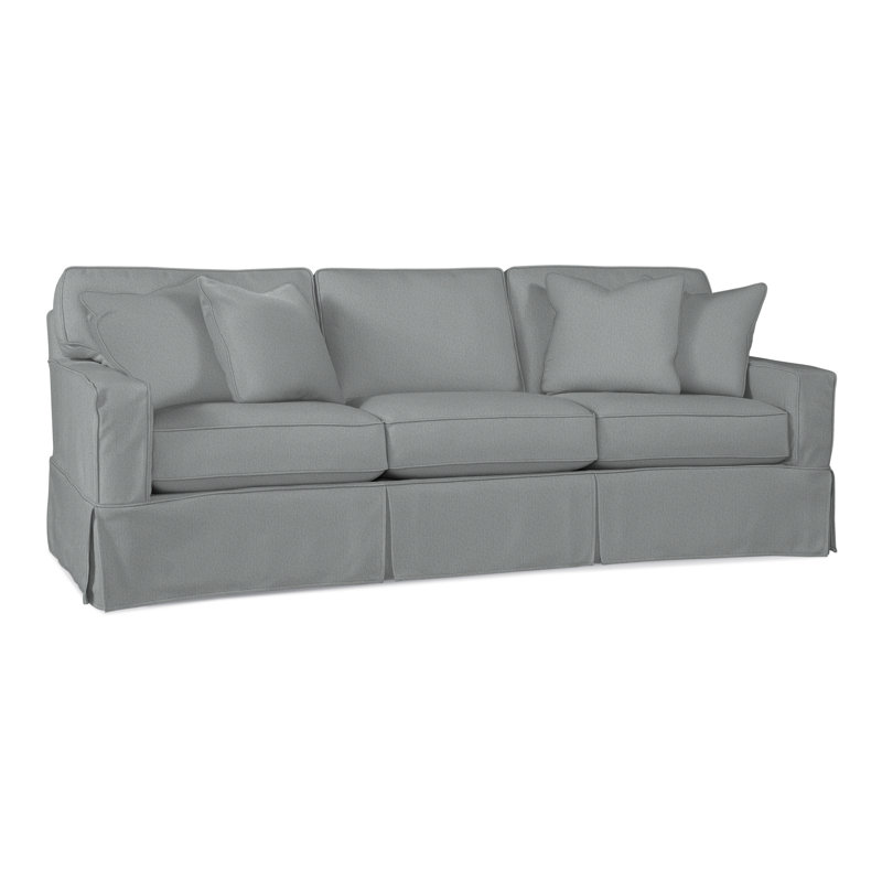 Ellora 93'' Upholstered Sofa, Light Blue Performance Fabric Polypropylene/Olefin