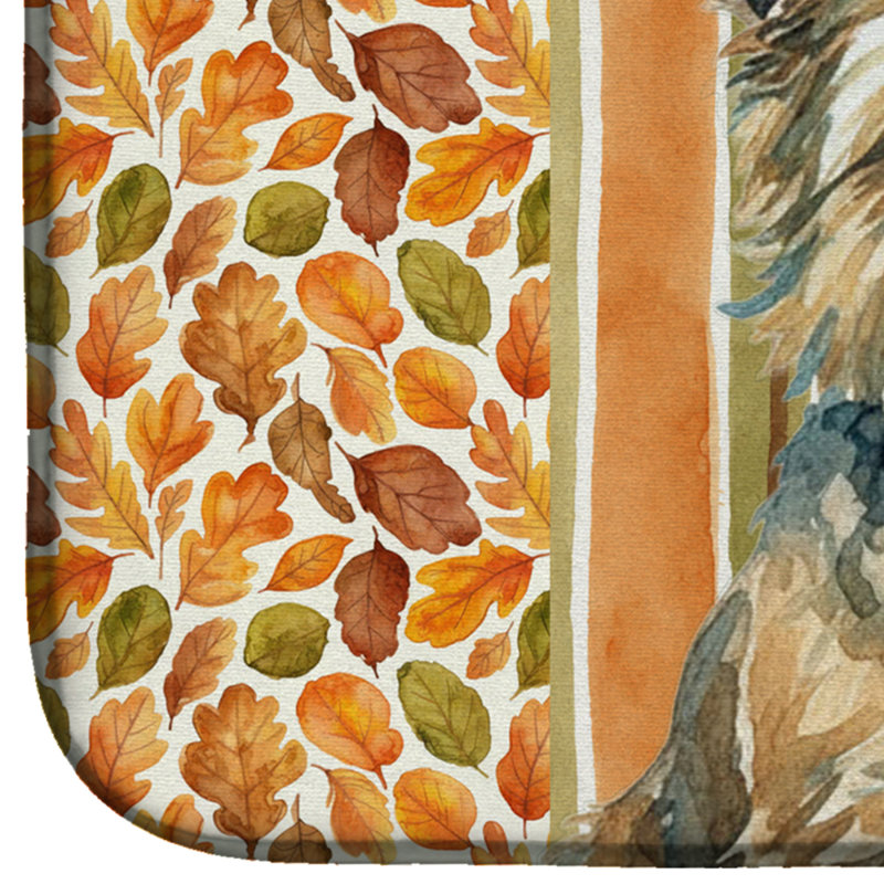 Cairn Terrier Heirloom Fall Dish Drying Mat