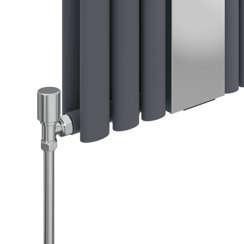 Katelin Vertical Oval Panel Radiators, Anthracite, 1800cm H x 500cm W x 84cm D
