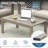 43" X 24" All-Weather Metal Outdoor Coffee Table With Wood-Look Top And Khaki Frame-1604536199