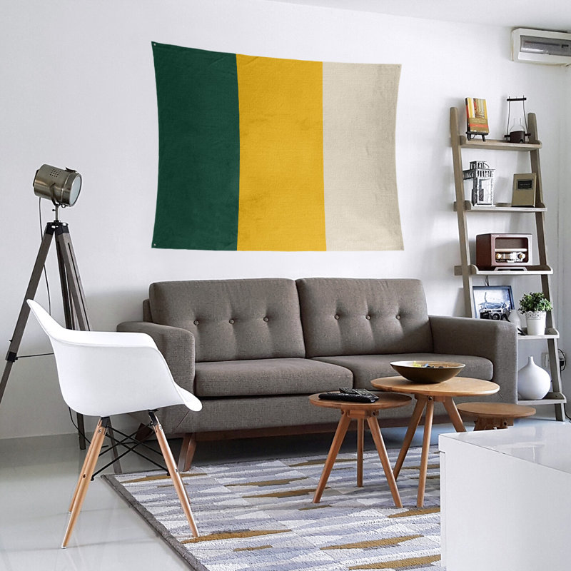 Tapisserie de polyester Minnesota, H 27,5 po x l 37,5 po, Vert forêt / récolte dorée / blé du Minnesota