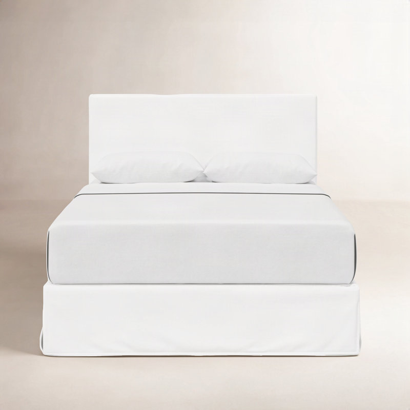 Lit tapissier Verona, Grand, White Performance Twill