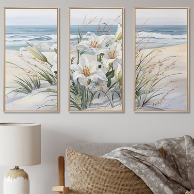 Glory Lilies On The Beach - ensemble de reproductions d'art mural lys