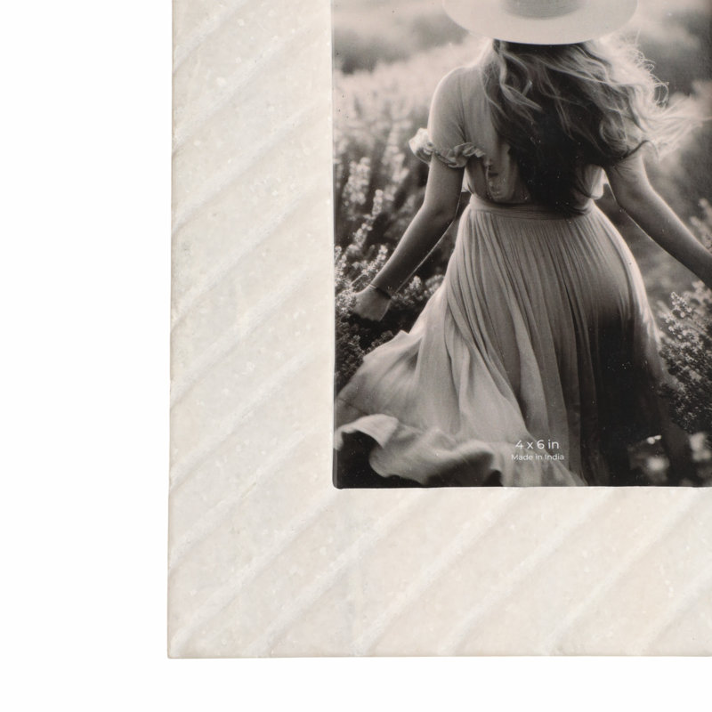 Marble Ridged Photo Frame, White, 7" W x 9" H