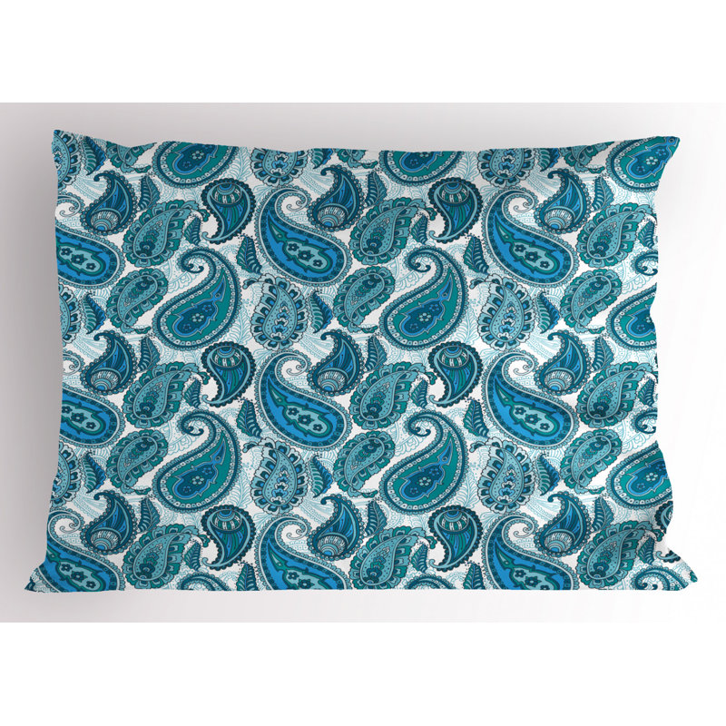 Flowers Polyester Paisley Sham Set, King