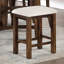 Assise de comptoir en chêne rustique (2 pièces), coussin en tissu, bois massif pour les sièges de salle à manger