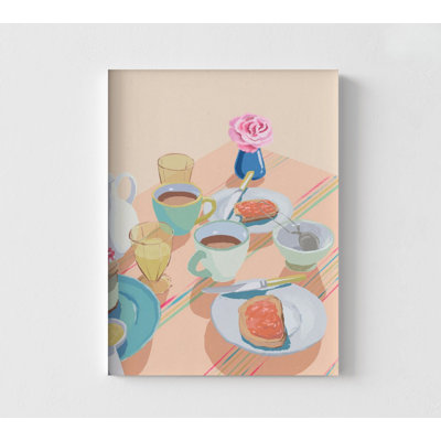 Coffee And Marmalade Painting Print, Framed Breakfast Painting, Food Painting Print, Tea Time Art, Framed Kitchen Art, Framed Wall Art