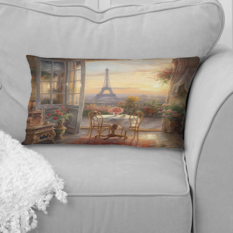 Magnifique tour Eiffel à Paris II - coussin imprimé Paris, H 12 po x l 20 po, Rectangulaire