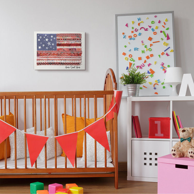 Drapeau américain Home Sweet Home, H 16 po x l 20 po, Toile tendue