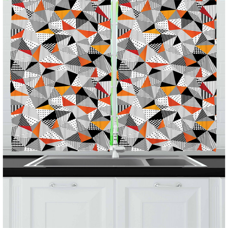 Geometric Pointed Kitchen Curtain