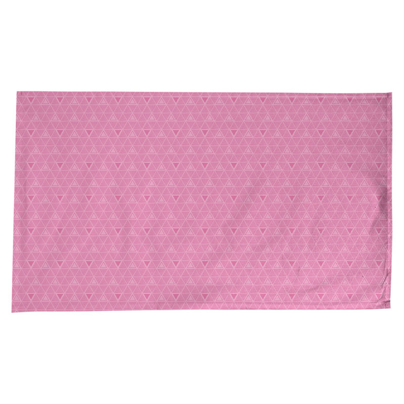 Nappe géométrique en coton - Triangles dessinés à la main, collection Jordao, lavable à la machine, Rose clair