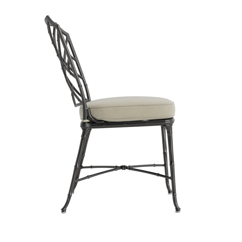 Calcutta Outdoor Dining Side Chair, Fusion Clay, Textured Pewter, Brown