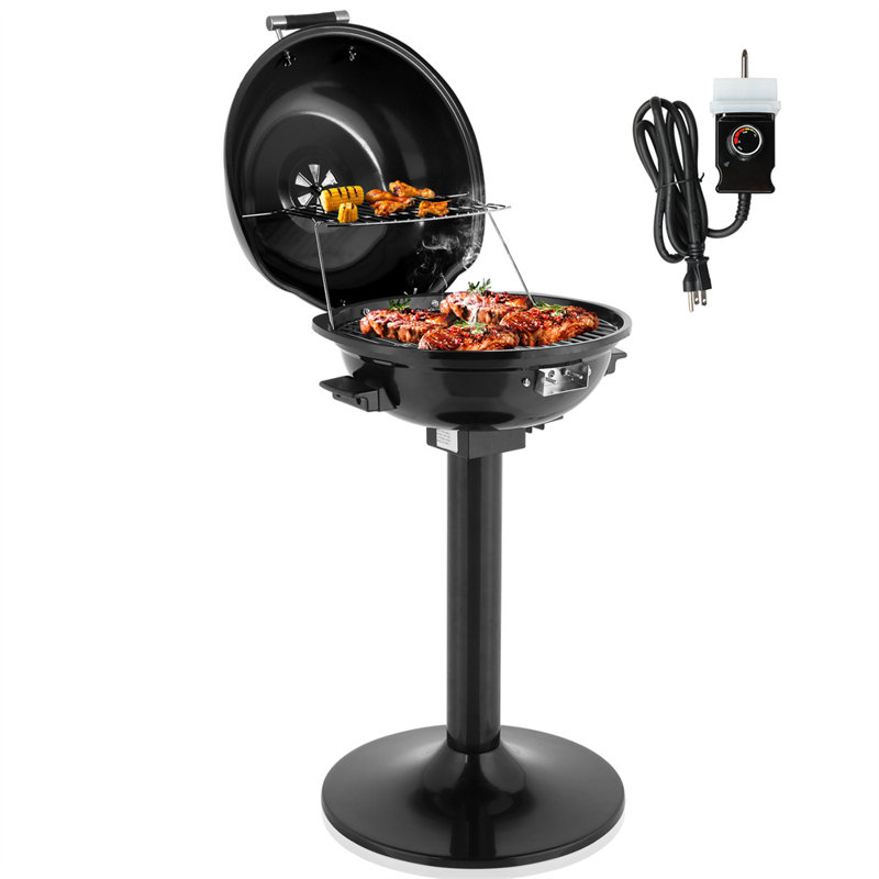 Barbecue électrique portatif 1600W à double couche avec support rouge 1600W, Noir, noir, noir, noir