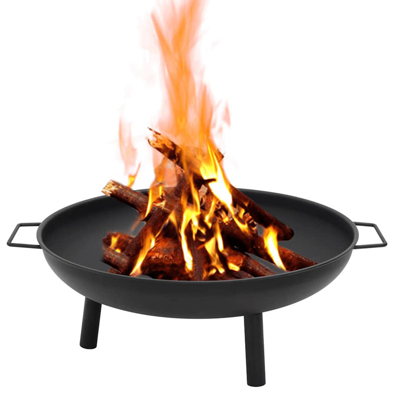 Aziah Fire Pit Steel, Black, 67.5cm H x 58cm W x 22.5cm D