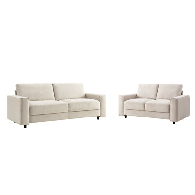 Canapé modulaire brun en velours côtelé 5 places, style minimaliste moderne, doux au toucher, durable