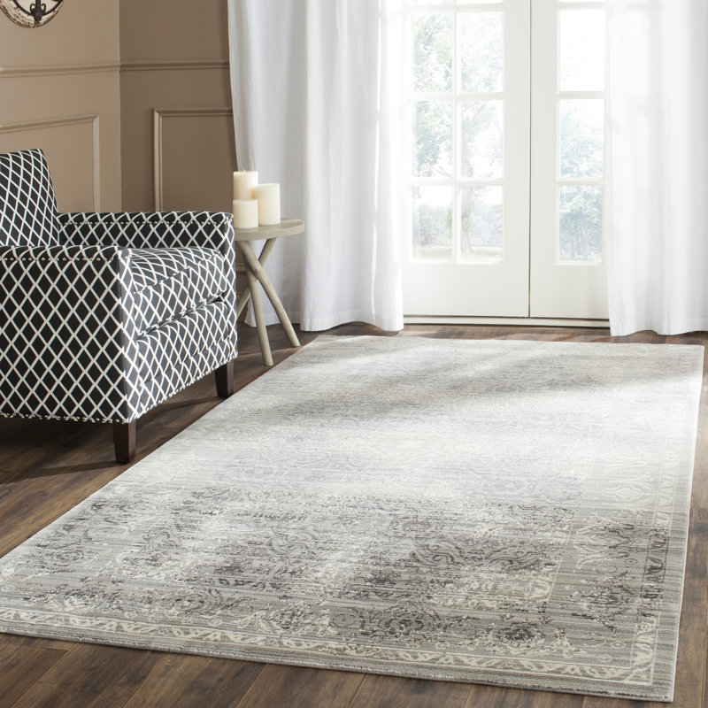 Tapis oriental mauve / gris Aubree, Rectangle 5 pi x 8 pi