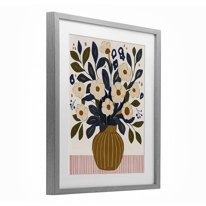 Vase Boho, 21 x 17, Farmhouse Grey Under Glass Framed