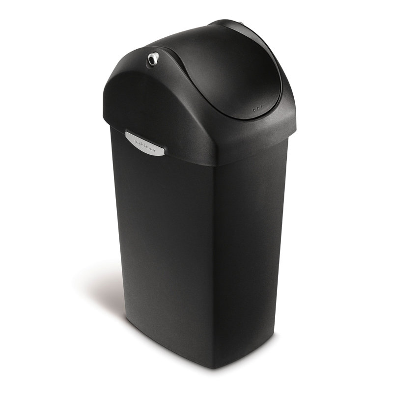 Simplehuman 40L Plastic Swing Lid Bin, Black