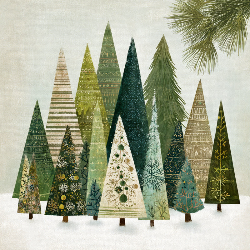 «Winter Woodland Evergreen Grove», art mural sur toile tendue, H 20 po x l 20 po