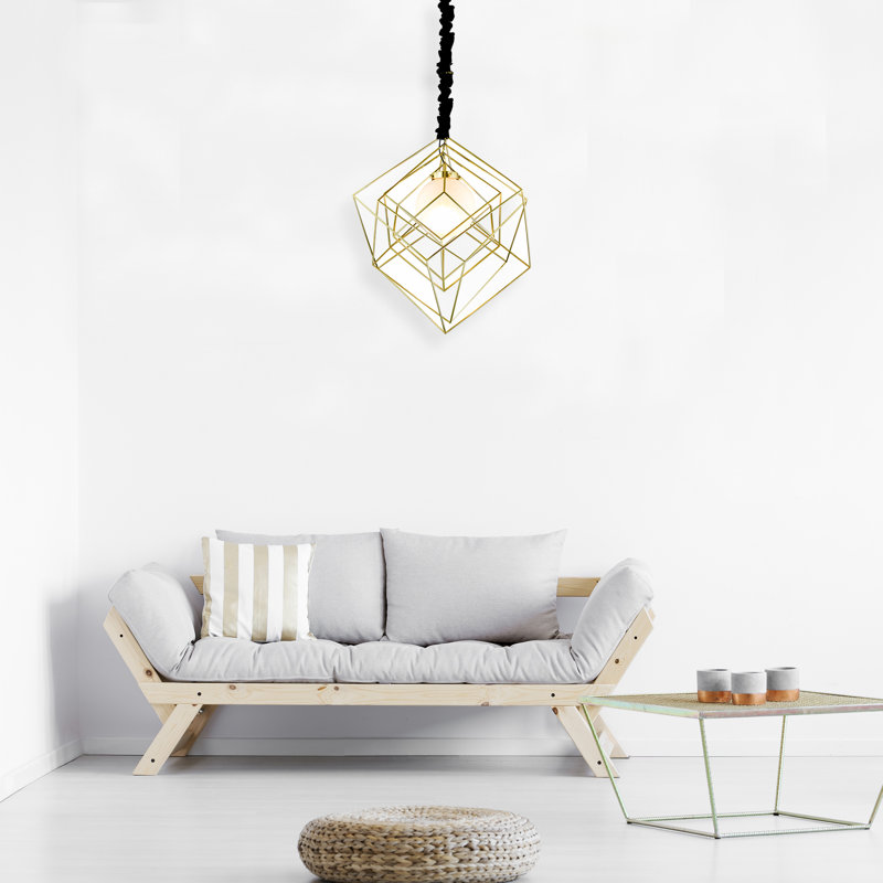 Ariella 1 - Light Brass Geometric Pendant