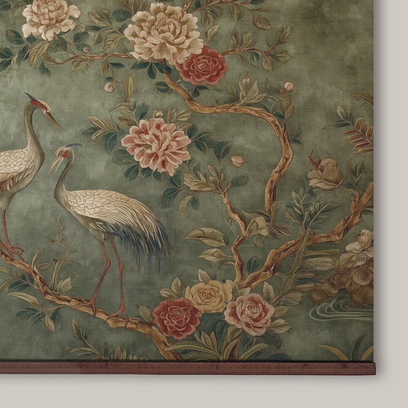 Art mural tapisserie murale - Toile d'inspiration rétro William Morris, H 40 po x l 60 po