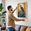 Moonlit Heron Japandi - Wrapped Canvas-1398625236-1398625247