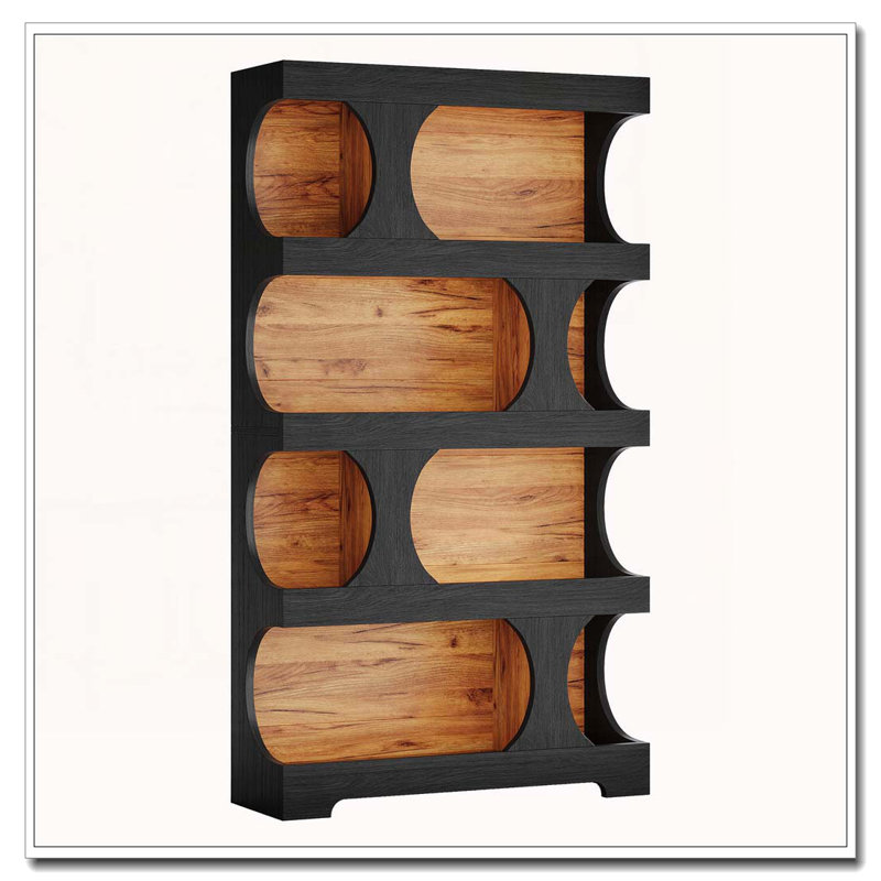 Tablette de rangement en S 71,26 "à 4 niveaux pour salon, bureau, chambre à coucher