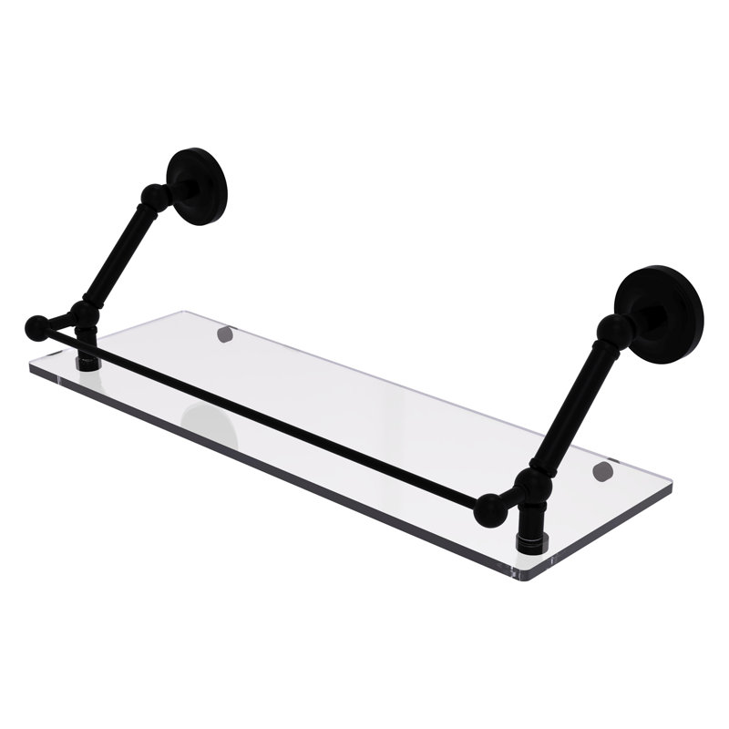 Tablette flottante avec barre de galerie Alcott, Noir mat, H 8 po x l 24 po x P 8,6 po