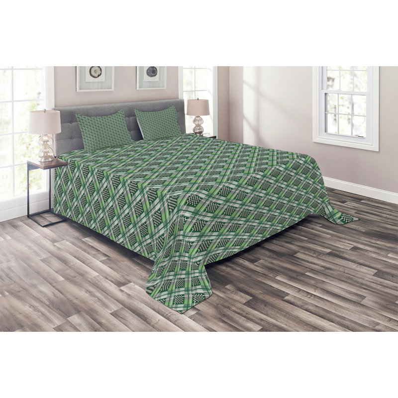 Farmhouse / Country Polyester Dots Coverlet, Queen Bedspread + 2 King Shams, Pink/Blue Dots
