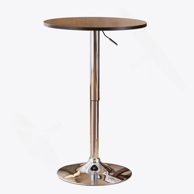 Adjustable Wood And Metal Bar Table In Black