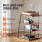 4-Tier AV Media Stand with Power Strips, Corner TV Stand with LED Lights, Height Adjustable Wooden Shelves