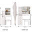 Petit meuble-lavabo et tabouret pratiques de conception blanche de 29,2 po avec siège rembourré pour les espaces pratiques