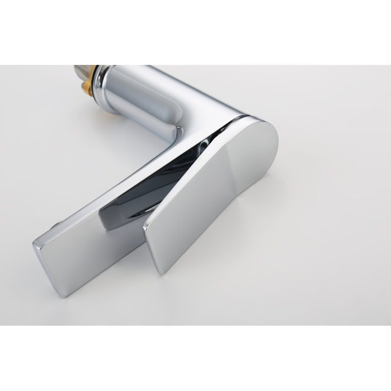 Chrome Single Hole Bathroom Faucet,Laundry Vanity Sink Faucet With Two 3/8" Hoses