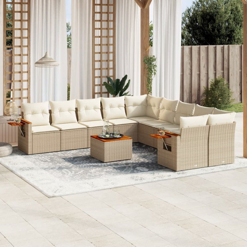 Ensemble de canapé de jardin Vidaxl beige