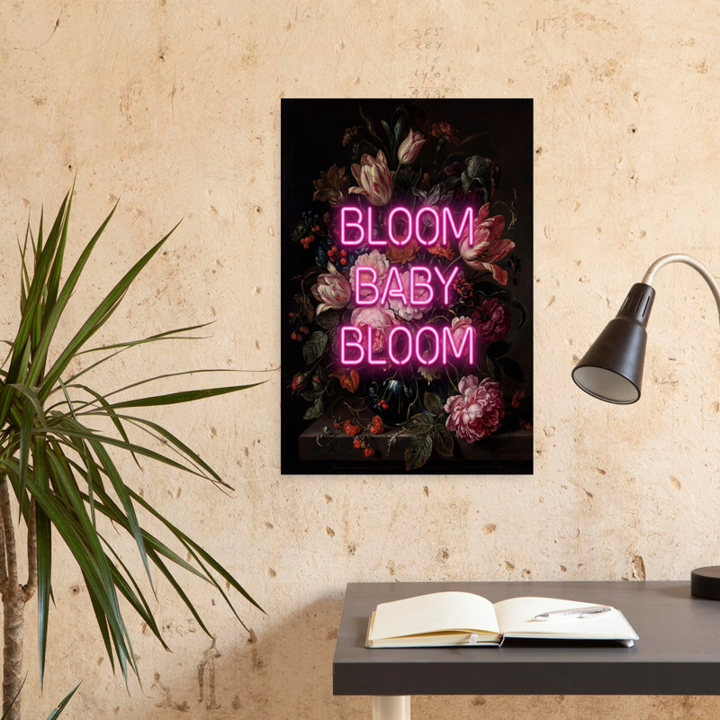 «Bloom Baby Bloom», art mural contemporain, H 24 po x l 16 po