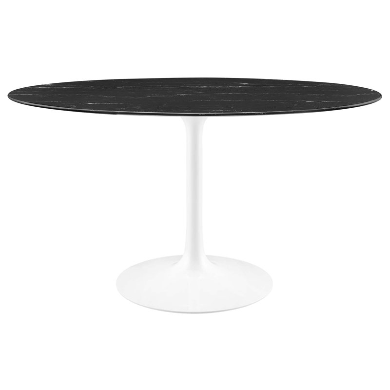Table de bar Lippa, plateau rond en marbre artificiel, par Modway, Table de bar (hauteur de 39,5 po), L 54 po x L 54 po