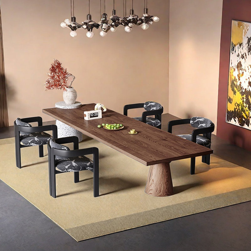 Ensemble de table de salle à manger pratique en bois de frêne et en fer, H 31,5 po x L 94,49 po x l 35,43 po