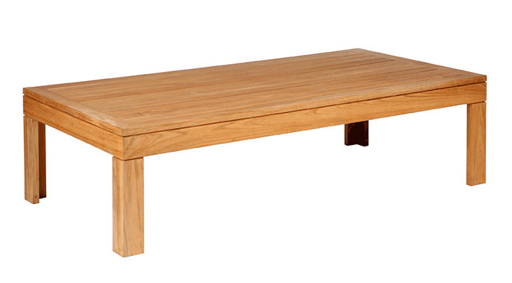 Linear Outdoor Teak Coffee Table, 59"