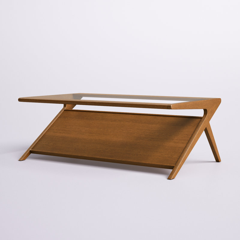 Desi Wood & Tempered Glass Coffee Table